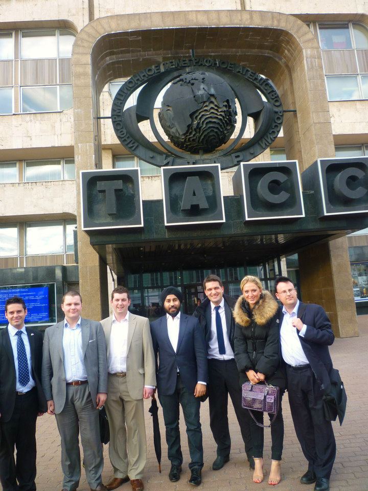 Jag and friends from Britain in front of ITAR-TAS