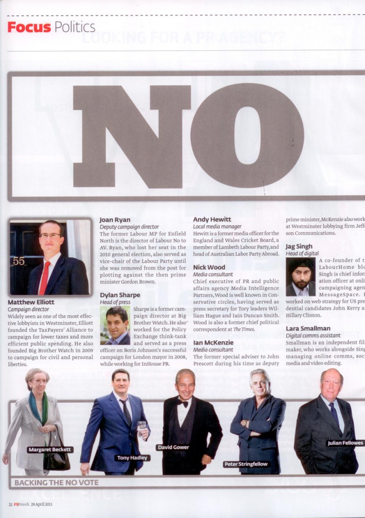 PR Week's Alternative Vote referendum campaign stars